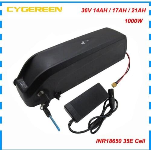 10S4P 36V 14Ah Ebike Bateria 1000W 36V 17AH Down tube Hailong lithium battery pack with USB Port samsung 35E cell 2A Charger