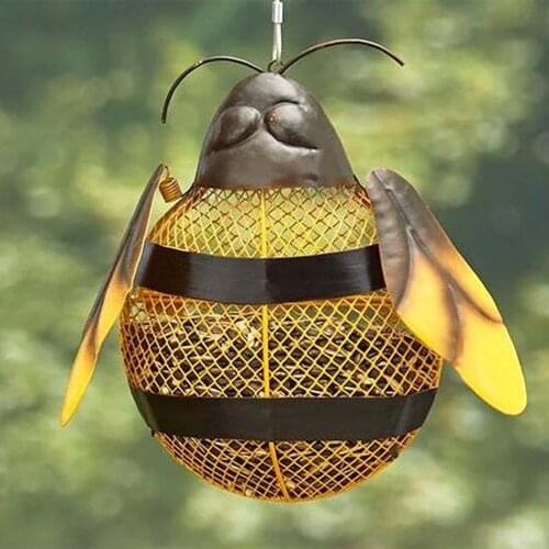 Metal Bird Feeder Bee Frog Beetle Shape Animal Handmade Outdoor Decor Villa Garden Decoration Hanging Bird Outdoor Feeder