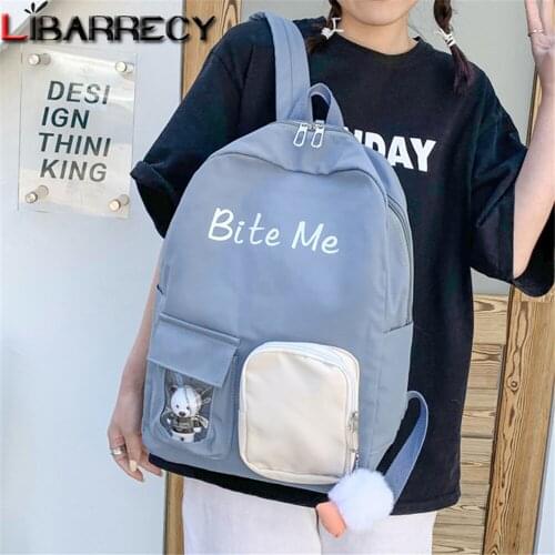 Fashion Letter Design Womens Backpack Panelled Designer Women Student School Bags Quality Oxford Cloth Ladies Laptop Backpack