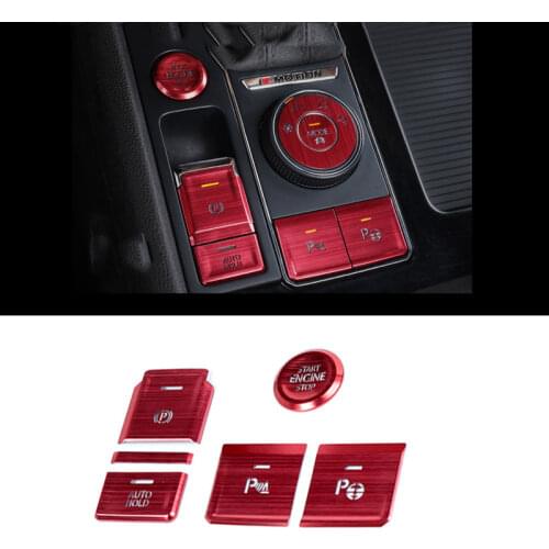 Car Interior Gear Button Stickers for Volkswagen Tourang 17-20 Ignition Start Handbrake Button Decoration Stickers