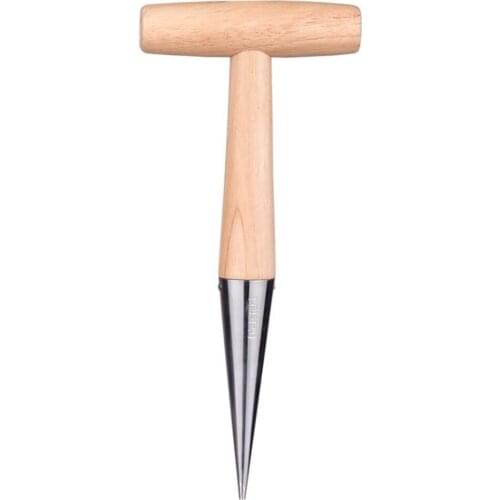 Stainless Steel Dibber For Planting Outdoor Loosen Soil Accessory Plant Wood Handle Tools Hole Punch Durable Garden Practical
