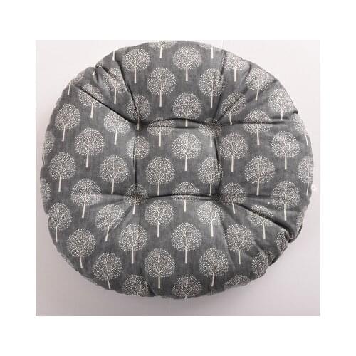 New 2 size Tree Plaid Round Floor Mat Tatami Cushion Pad Bohemia Thick Cotton Home Office Car Sofa Chair Cushions Christmas