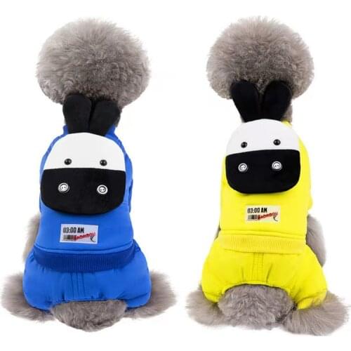 Dog clothes Winter Warm pet Coat Jacket for small Dogs Cats Jumpsuits Four-legged dog wadded jacket