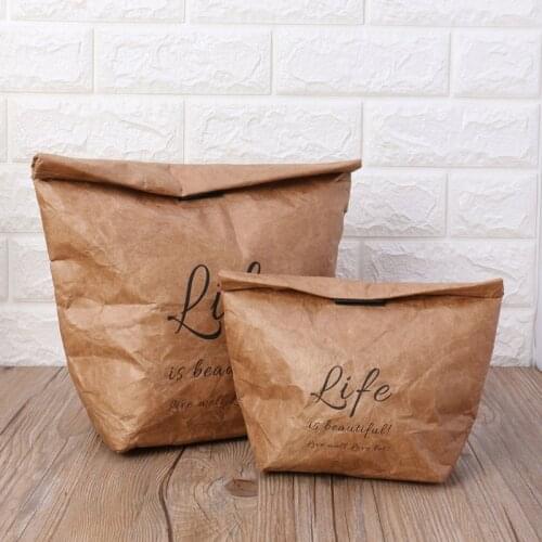 Kraft Paper Snack Lunch Bags Reusable Insulated Thermal Merchandise Grocery Bag Dropshipping