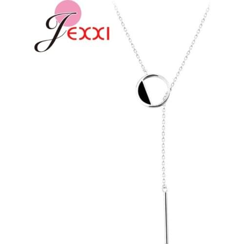 Simple 925 Sterling Silver Strit Bar Tassel Pendant Necklace Women Fashion Shiny Clavicle Chain Jewelry Party Gifts Supplies