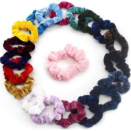 20 Pcs Mulit-color Hair Scrunchies Velvet Elastic Hair Bands Scrunchy Ropes For Women Or Girls Hairs Accessories Ponytail L0730