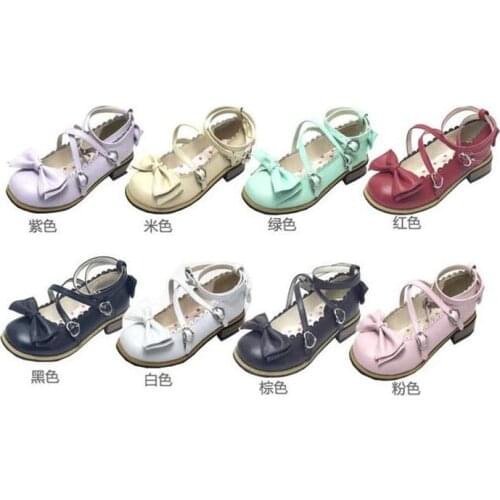 Spring New Lolita Japanese Princess Shoes Sweet Bowknot Flat with Womens Shoes Cosplay Shoes Women Summer 2019 Anime Lolita