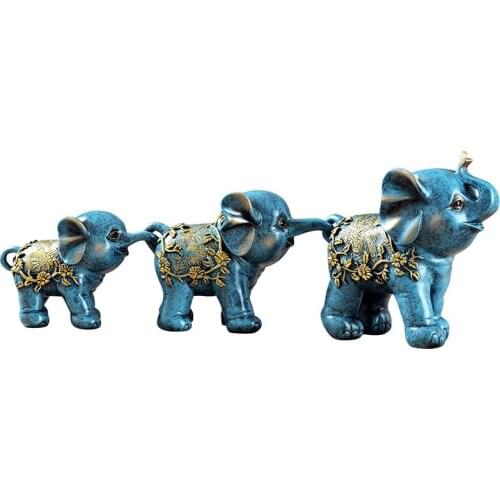 ELEPHANT DECORATION LUCKY FENG SHUI ICON CREATIVE HOME LIVING ROOM HOME DECORATION FAMILY OF THREE
