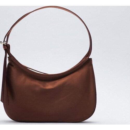 NEW Vintage Satin Women Underarm Bag Retro Design Ladies Shoulder Armpit Bags Fashion Solid Color Female Tote Purse Handbags