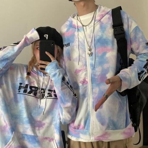 Women‘s Hoodies Sweatshirts Harajuku loose tie-dye Print Colorful Women Sweatshirts Autumn Hoodies Long Sleeve Pullovers Female