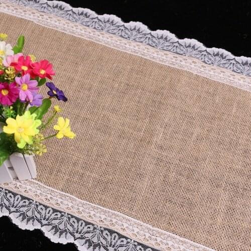 30M x 275cm Vintage Natural Burlap Jute Linen Table Runner Christmas Wedding Champagne Table Runners Dining Room Restaurant Tabl