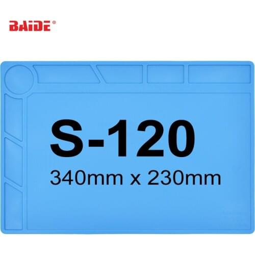 34 x 23cm Blue Heat Resisting Silicone S-120 Working Repair Mat for Phone Fix Soldering Station with Scale Rule 80pcs/lot