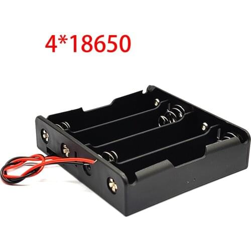 4X18650 Battery Case 18650 Mobile Battery Clip 18650 Battery Holder Box With Wire Leads DIY 3.7V