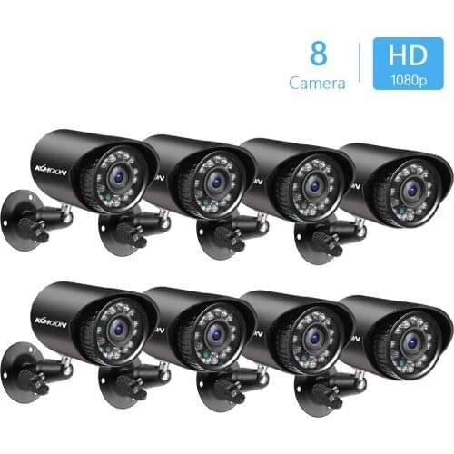 8pcs Full High Definition 1080P 2MP Security Analog Cameras With Infrared Night Vision Motion DetectionPal System Waterproof