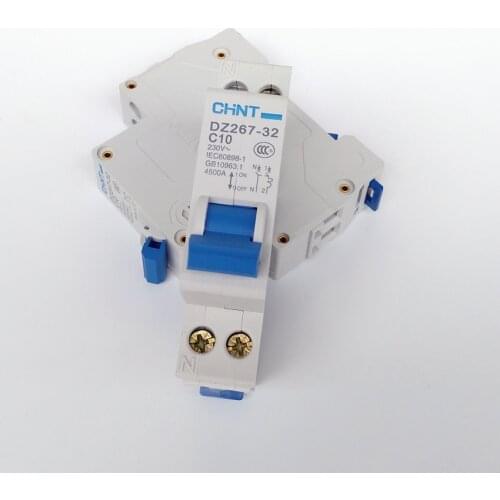 CHINT DPN 1P+N 10A MCB Double inlet and outlet air DZ267 1P+N C10A Mini Circuit Breaker