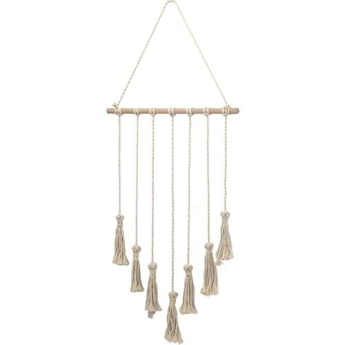 Bohemian Tapestry Wooden Photo Clip Tassel Decoration Cafe Milk Tea Shop Dormitory Wall Decoration Home Living Room Wall Hanging