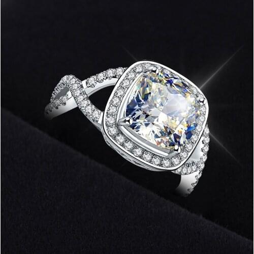 Big Cubic Zircon Wedding Jewelry Luxury Zircon Crown Ring For Woman Engagement Party Wedding Rings Jewelry Accessories Wholesale