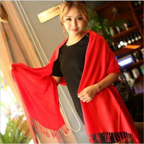 Long Shawl Tassels Fringe Scarves Pashmina Elegant Womens Solid Warm Soft Autumn Winter Wrap Scarf Capes Gifts 180cm*70cm