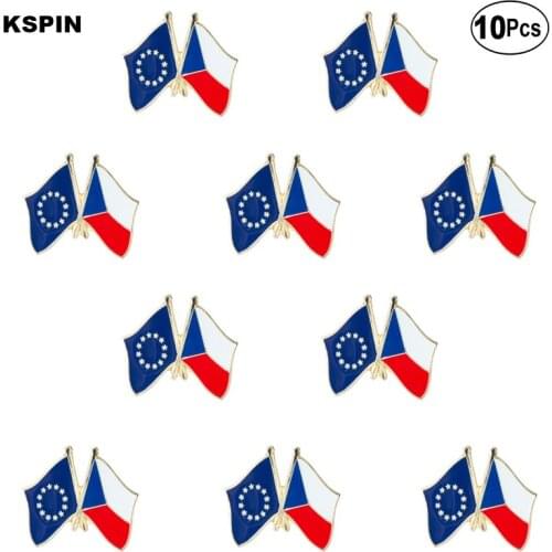 EU & Czech Rep. Lapel Pin Flag badge Brooch Pins Badges 10Pcs a Lot