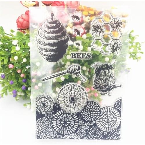 Hot selling Sunflower hive alphabet transparent clear stamp / silicone seal roller stamp DIY scrapbook album / card production