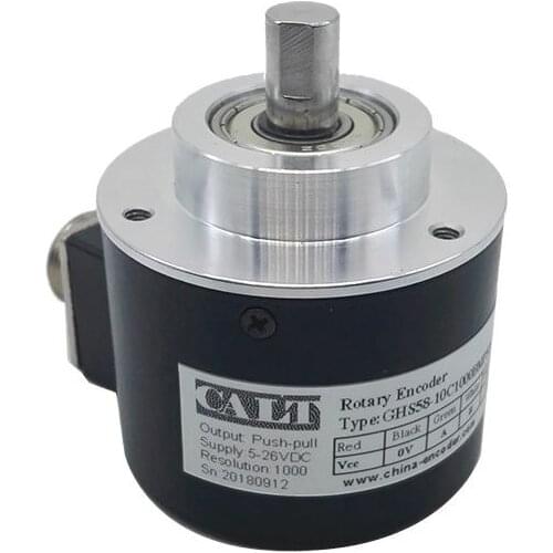 China Optical Encoder 58mm Incremental Rotary Encoder 5v Line Driver Output 10mm Shaft 100 1000 1024 2000 2500 PPR Pulse GHS58