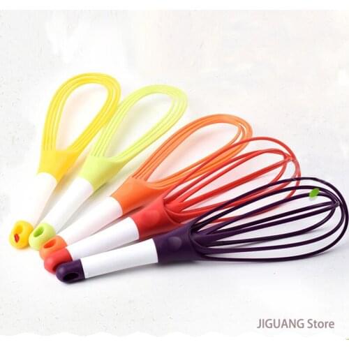 Kitchen Tools Silicone Whisk Non-Slip Easy To Clean Egg Beater Milk Frother Kitchen Utensil Kitchen Silicone Egg Beater Tool