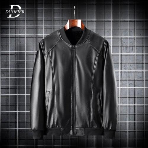 Autumn Winter Mens Leather Jacket Casual Fashion Motorcycle Jackets Men PU Leather Coats Slim Fit Stand Collar Zipper Clothing