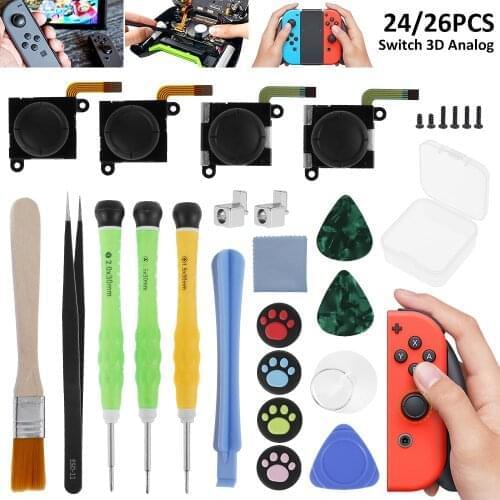 26 IN 1 Hot Selling Repair Parts 3D Analog Thumb Stick For Nintend Switch NS Joy-Con Joystick Caps Replacement Controller Kit