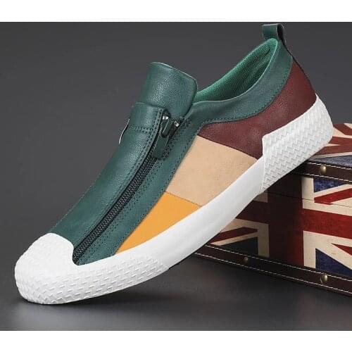 Mens Leather Casual Shoes Designer Sneakers Breathable Men Loafers Shoes Soft Sole Comfortable Casual shoes Flats Size 38-44