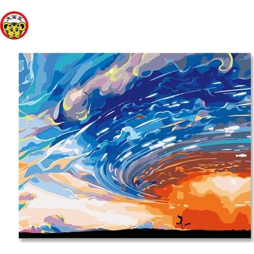 Painting by numbers art paint by number DIY manual adornment of adult hand painted sky fantasy juvenile innocence