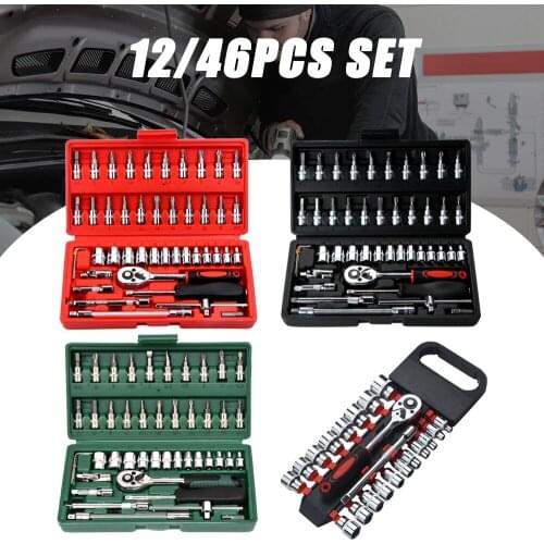46Pcs Wrench Socket Set Hardware Car Boat Motorcycle Repairing Kit Sets Hardware Car Boat Motorcycle Repairing Kit Screwdriver