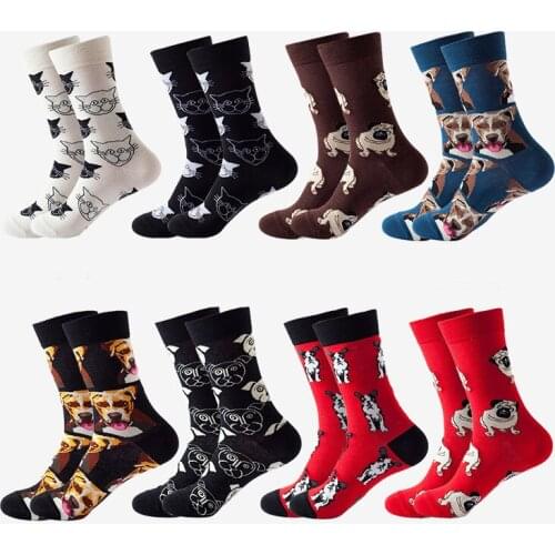 Favourite Ins Autumn And Winter New Cycling Socks Mens Pure Cotton Cartoon Cute Animal Socks Fashion Socks Camping Sports Meias