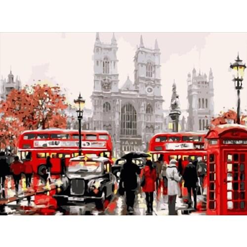 NEW DIY Oil Painting By Numbers Landscape house Handpainted Gift Acrylic Paint Unframe Coloring By Numbers Daisy Home Decoration