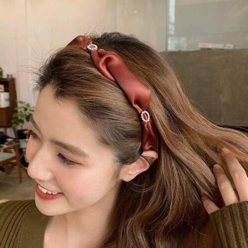 Korean Hair Band Fabric Inlaid With Diamonds Simple Press Hair Headband Hairpin Sweet Temperament Outdoor Hair Accessories