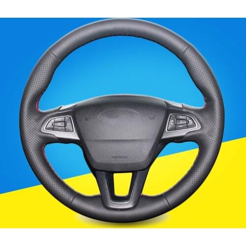 Auto Braid On The Steering Wheel Cover for Ford Focus 3 2015-2018 Kuga 2016-2018 Escape 2017 DIY Car Steering Wheel Covers