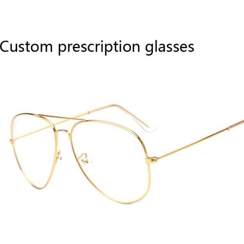 Custom prescription myopia glasses frame pilot Eyeglasses prescription lens Women Men Optical Glasses Frame for women men