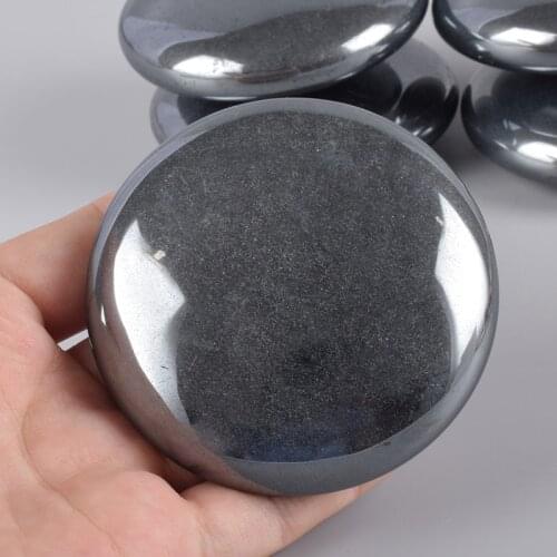 260g Palm Stone Hematite Chakra Hot Massage Natural Crystal Mineral Quartz Meditation Spiritual Healing Energy Stone Decor Craft