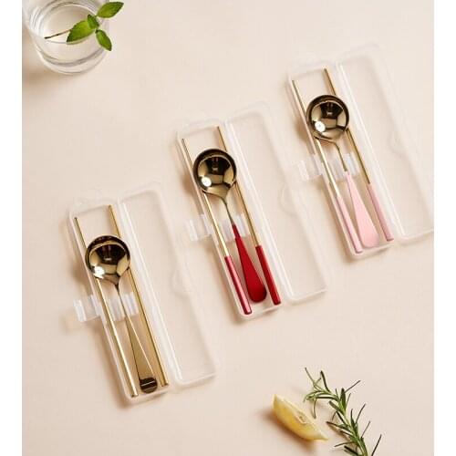 Chopsticks Spoon Kit Portable Tableware Storage Box Portable Take-out Folding Box