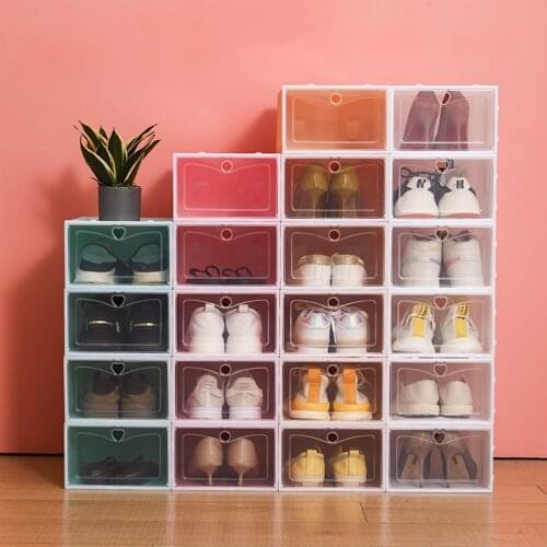 Shoe Organizer Stackable Shoe Storage Boxes Drawer Type Front Opening Shoe Rack Organizer Cabinet Shoes Container Thick Plastic
