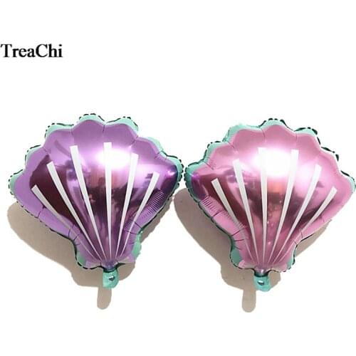 Pink Purple Shell Shape Foil Balloon Jewelry Store Celibration Decoration Baby Shower Girl Birthday Wedding Party Air Balloon