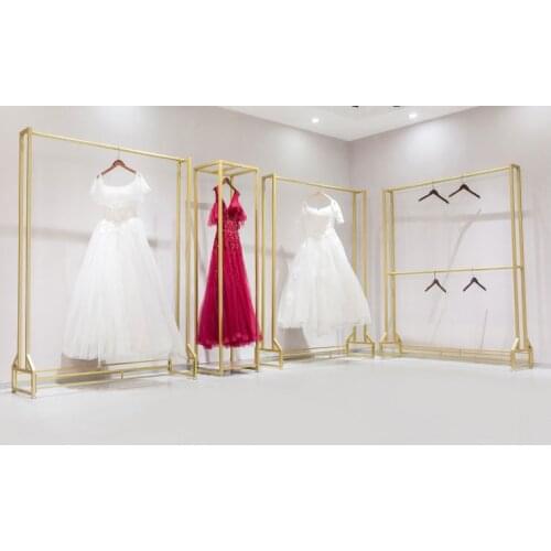 Wedding dress rack, high-end display rack, floor type Tieyi clothing store, clothes rack, simple studio special dress rack