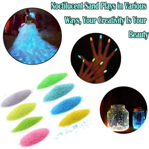 50g Luminous Sand Garden Glow In Dark Ornaments DIY Starry Wishing Bottle Fluorescent Party Aquariums Fish Tank Decor