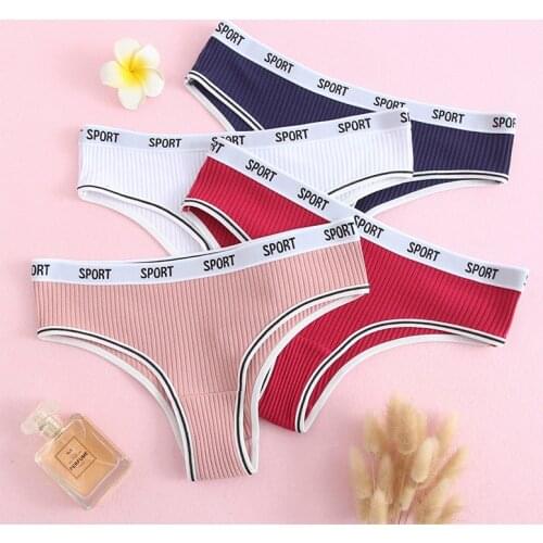 Sexy Womens Underwear Panties Comfortable Soft Briefs Female Lingerie Breathable G-String Solid Color Pantys Thong
