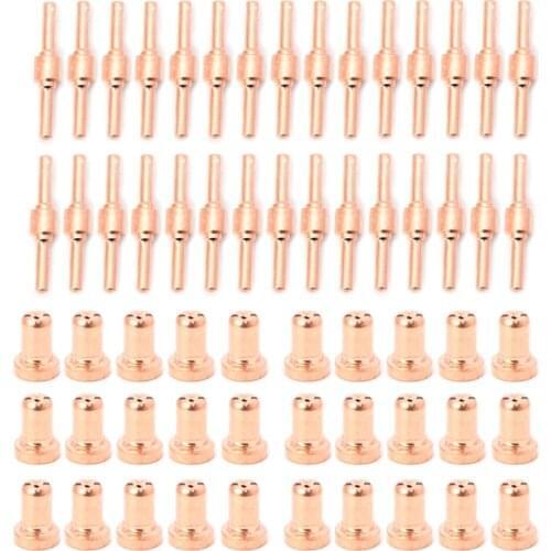 203F 60PCS Extended Long Plasma Cutter Tip Electrodes&Nozzles Kit Welding Nozzle
