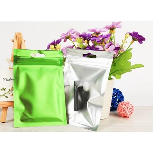 High quality mulit color flat aluminum foil bags storage package pouch self seal 10pcs 8*13cm