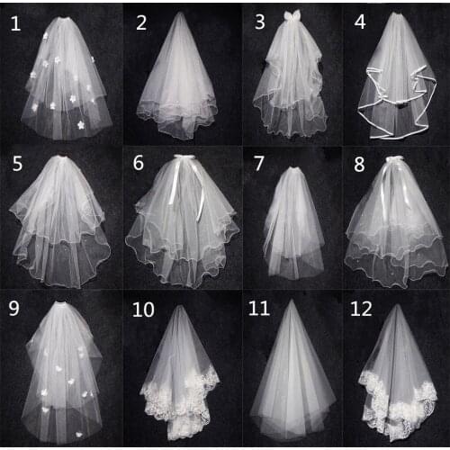 YUNUO Women One/Two Layer Short Wedding Bridal Veil with Comb Simple Wedding & Events Hair Accessories Variety of Styles