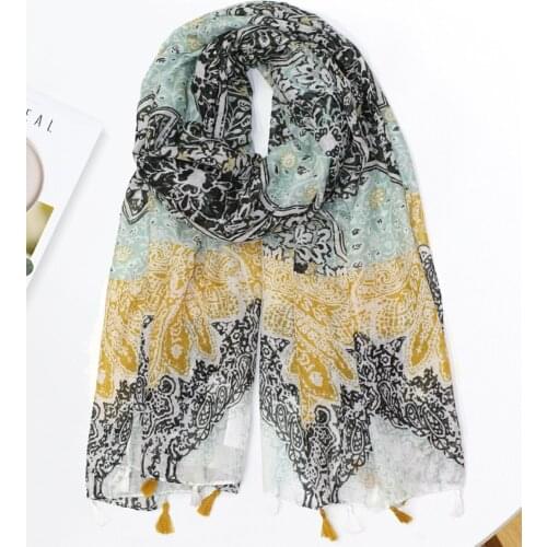 Women Aztec Sun-Resistant Shawls Luxury Brand 2022 Summer Hijab Female New Scarf and Wraps Bandana Bikini Cover Up