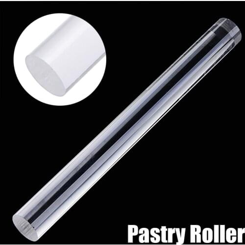 1pcs 20cm Acrylic Rolling Transparent Solid Roll Clay Rolling Pin Fondant Roller Baking Pastry Roller Kitchen Accessories