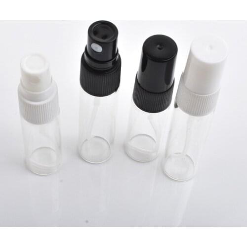 100pcs/lot 5ml Mini Portable Transparent Glass Perfume Bottle With Spray&Empty Parfum Cosmetic Vial With Atomizer For Travel