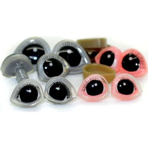 100Pcs New Design Cartoon Plastic Safety Toy Eye Eyelash Dolls Eyes Handmade Accessories For DIY Plush Dolls Animal Puppet Craft